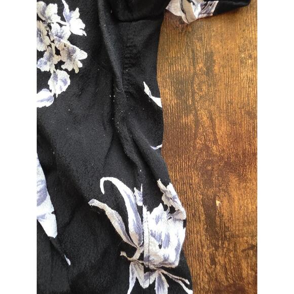 Maeve by Anthropologie Black Floral Adagio Ruffled Blouse Small - Picture 5 of 7